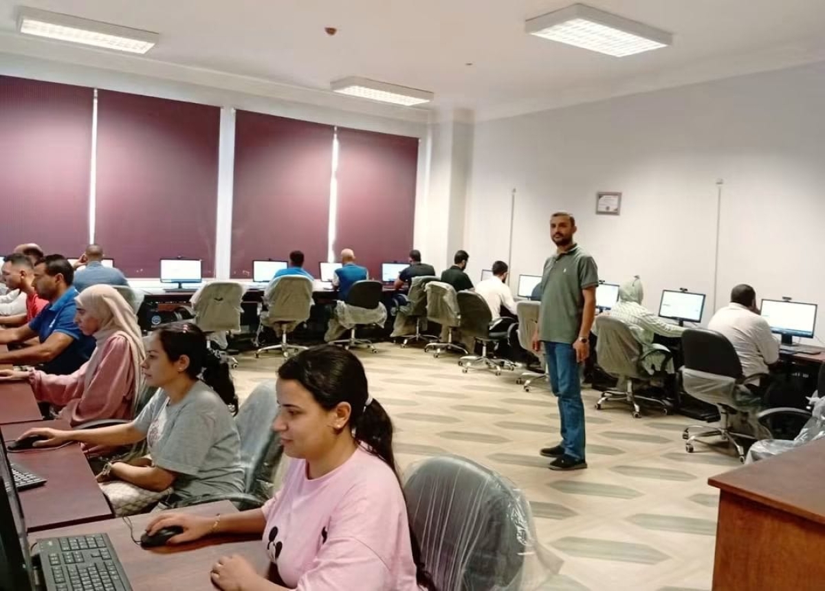 جانب من اختبار دورة اساسيات التحول الرقمي G270 منح بوحدة التدريب لليوم الثاني علي التوالي